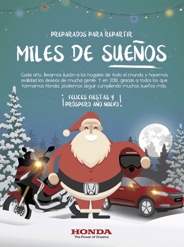 ¡Honda os desea unas felices fiestas! ¡Honda os desea unas felices fiestas!