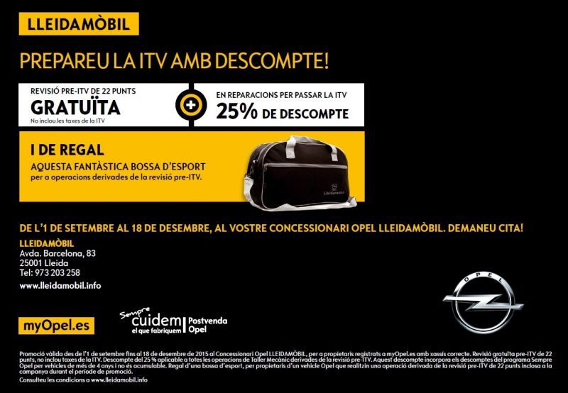 Prepara la ITV de tu vehiculo con Lleidamobil. Prepara la ITV de tu vehiculo con Lleidamobil.