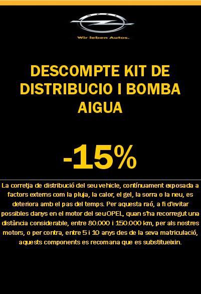 OFERTA KIT DISTRIBUCIÓ I BOMBA D'AIGUA -15% DE DESCOMPTE!!! OFERTA KIT DISTRIBUCIÓ I BOMBA D'AIGUA -15% DE DESCOMPTE!!!