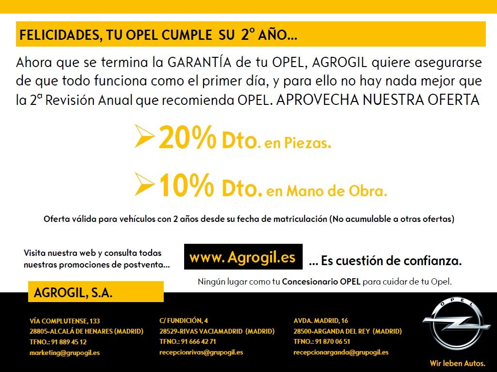 TU OPEL CUMPLE 2 AÑOS... TU OPEL CUMPLE 2 AÑOS...