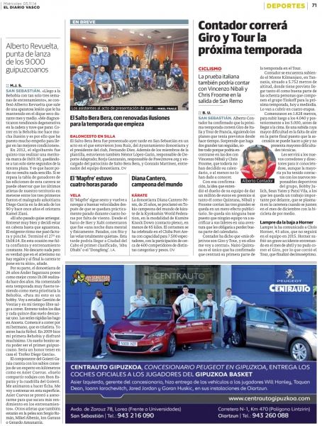 Entrega de los Vehículos Oficiales GBC publicada en EL DIARIO VASCO Entrega de los Vehículos Oficiales GBC publicada en EL DIARIO VASCO