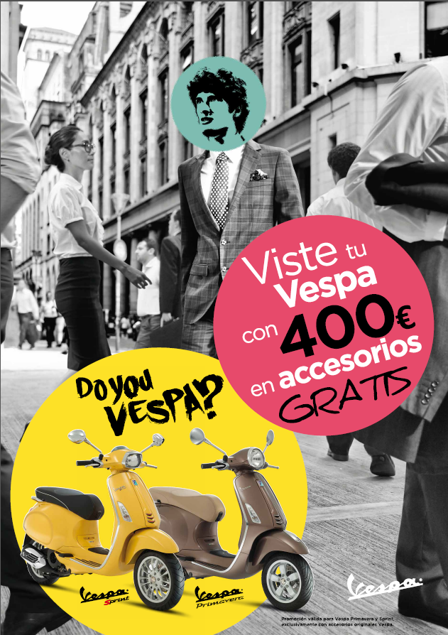 Viste tu VESPA con 400€ en accesorios GRATIS Viste tu VESPA con 400€ en accesorios GRATIS
