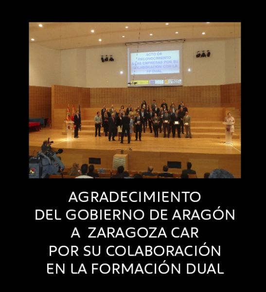 Entrega del reconocimiento a Zaragoza Car en el Plan de FP Dual. Entrega del reconocimiento a Zaragoza Car en el Plan de FP Dual.