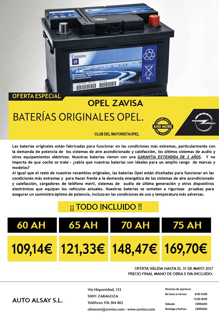 Batería original de Opel con TODO INCLUIDO Batería original de Opel con TODO INCLUIDO