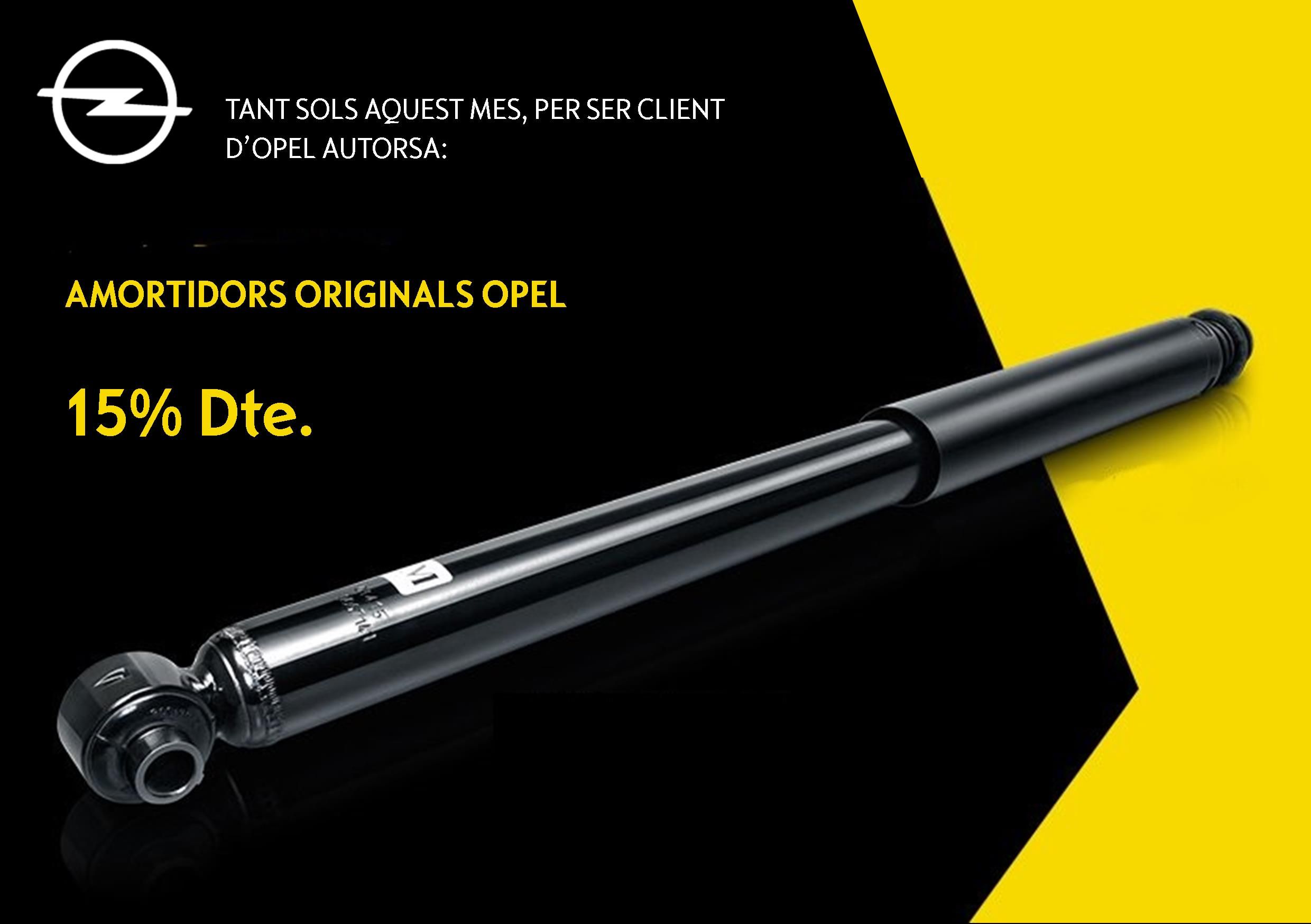 15% Dte. EN AMORTIDORS ORIGINALS OPEL 15% Dte. EN AMORTIDORS ORIGINALS OPEL