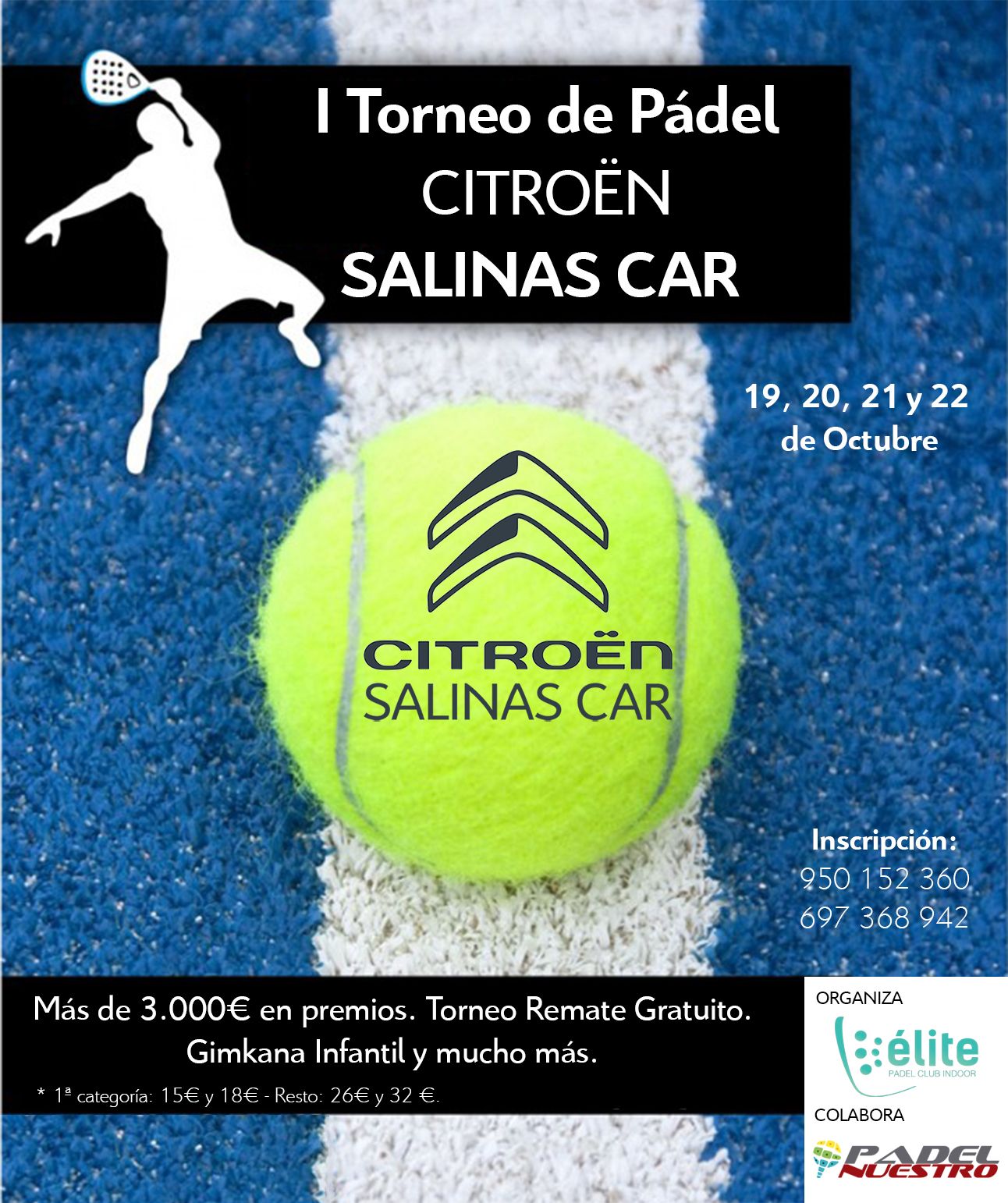 Nace el I Torneo de Pádel Indoor Citroën Salinas Car Nace el I Torneo de Pádel Indoor Citroën Salinas Car
