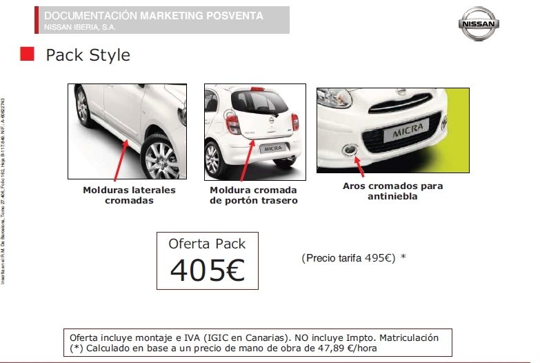 ¡OFERTA! PACK SYTLE PARA EL NUEVO MICRA 405€* ¡OFERTA! PACK SYTLE PARA EL NUEVO MICRA 405€*