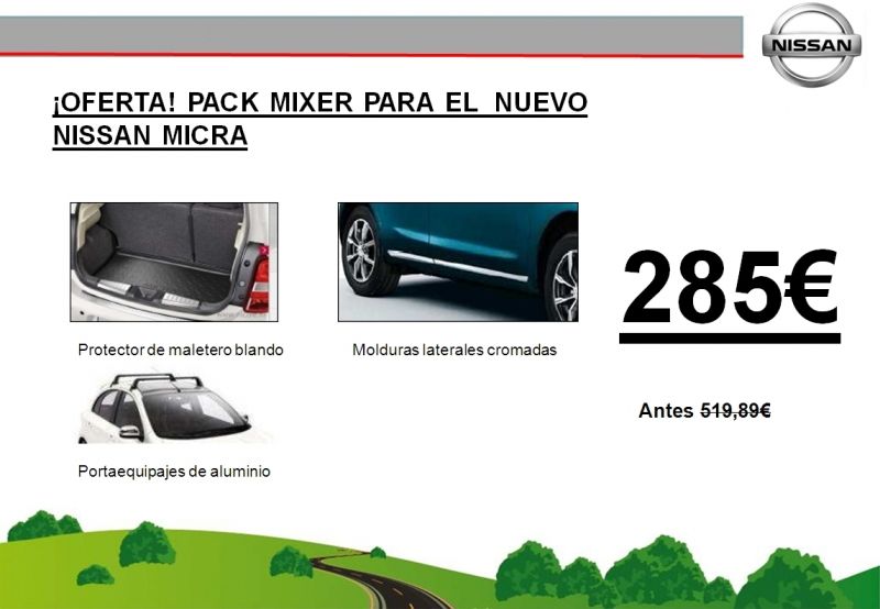 ¡OFERTA! PACK MIXER NUEVO NISSAN MICRA 285€ ¡OFERTA! PACK MIXER NUEVO NISSAN MICRA 285€