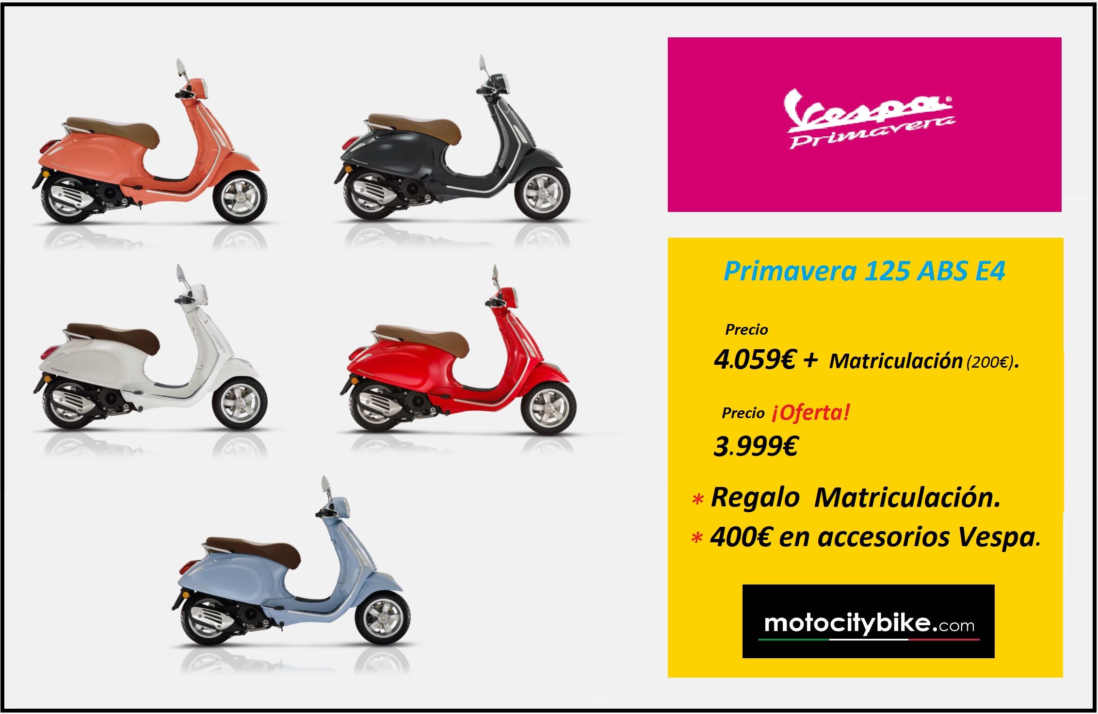 ¡Oportunidad! Vespa Primavera 125cc ABS ¡Oportunidad! Vespa Primavera 125cc ABS