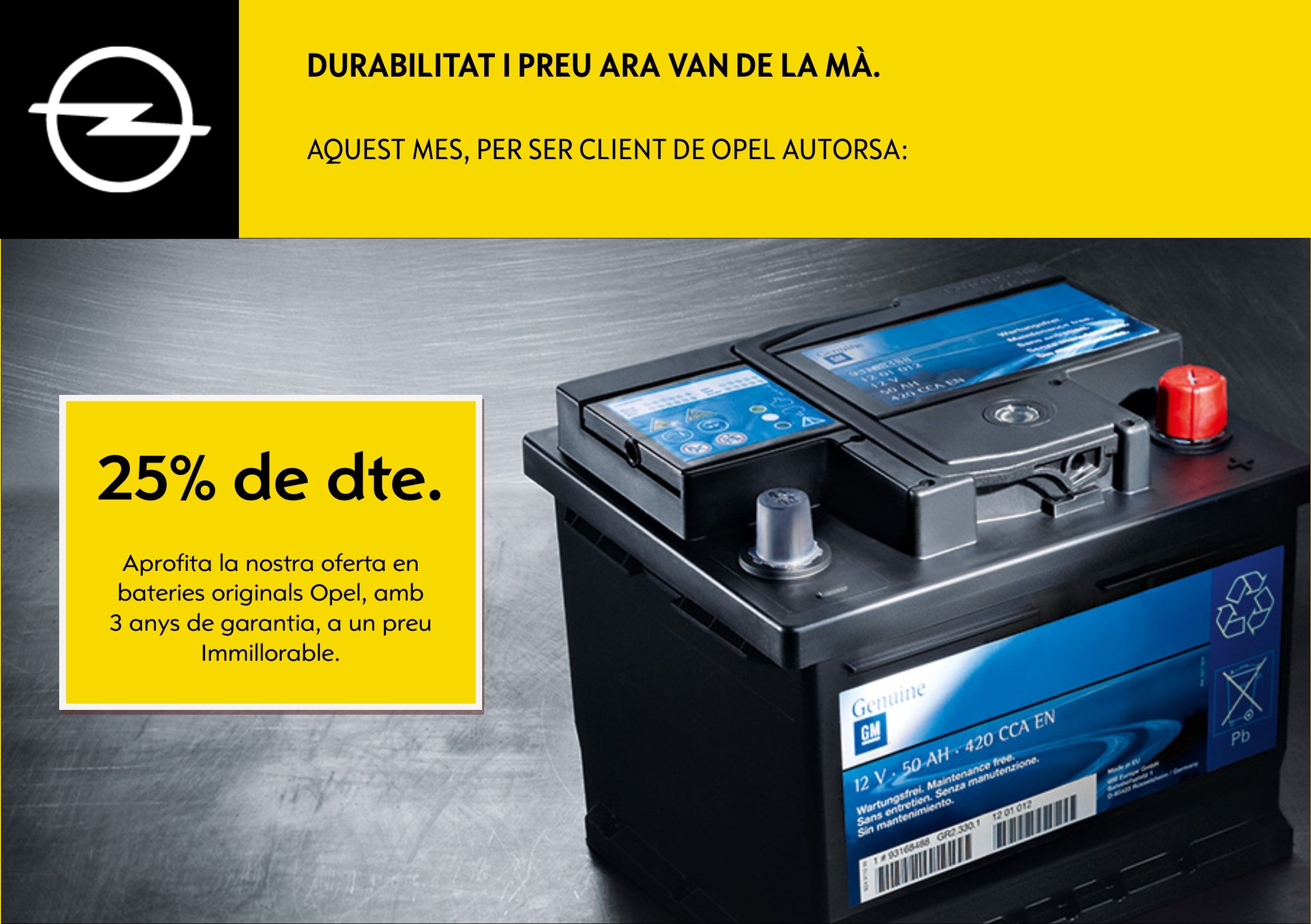 25% DTE. EN BATERIES 25% DTE. EN BATERIES
