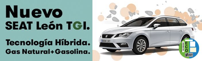 Nuevo SEAT León TGI con tecnología híbrida ahora por solo 5€* al día Nuevo SEAT León TGI con tecnología híbrida ahora por solo 5€* al día