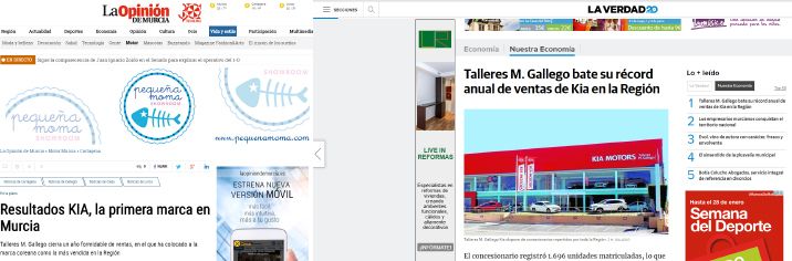 Los principales medios de la Región se hacen eco de los resultados de Kia M. Gallego Los principales medios de la Región se hacen eco de los resultados de Kia M. Gallego