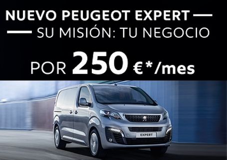 NUEVA PEUGEOT EXPERT POR 250€/MES CON MANTENIMIENTO , CLIMATIZADOR ,Y RADIO INCLUIDO NUEVA PEUGEOT EXPERT POR 250€/MES CON MANTENIMIENTO , CLIMATIZADOR ,Y RADIO INCLUIDO