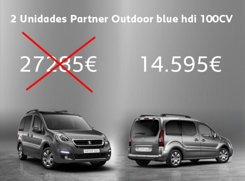 2 Unidades Partner Outdoor blue hdi 100CV por solo 14.595 € 2 Unidades Partner Outdoor blue hdi 100CV por solo 14.595 €