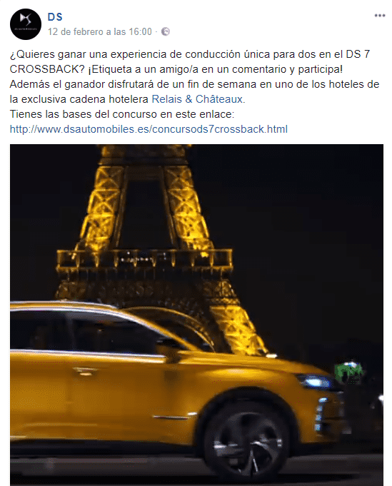 ¿Quieres ganar una experiencia de conducción única para dos en el DS 7 CROSSBACK? ¿Quieres ganar una experiencia de conducción única para dos en el DS 7 CROSSBACK?