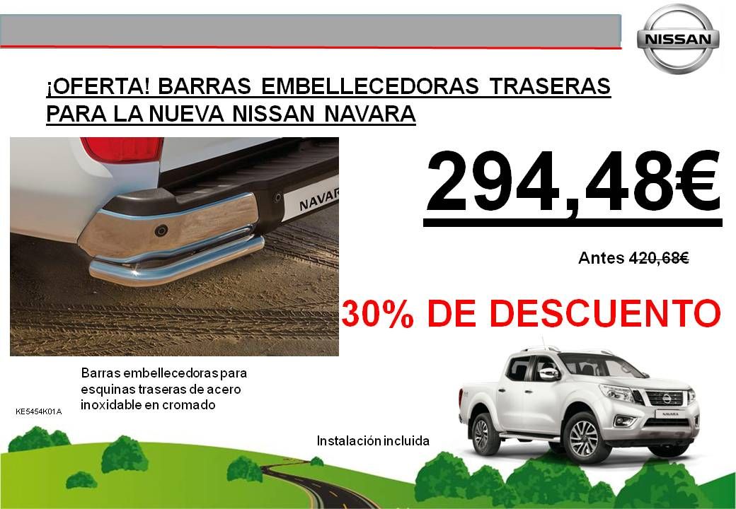 ¡OFERTA! BARRAS EMBELLECEDORAS TRASERAS PARA LA NUEVA NISSAN NAVARA - 294,48€ ¡OFERTA! BARRAS EMBELLECEDORAS TRASERAS PARA LA NUEVA NISSAN NAVARA - 294,48€