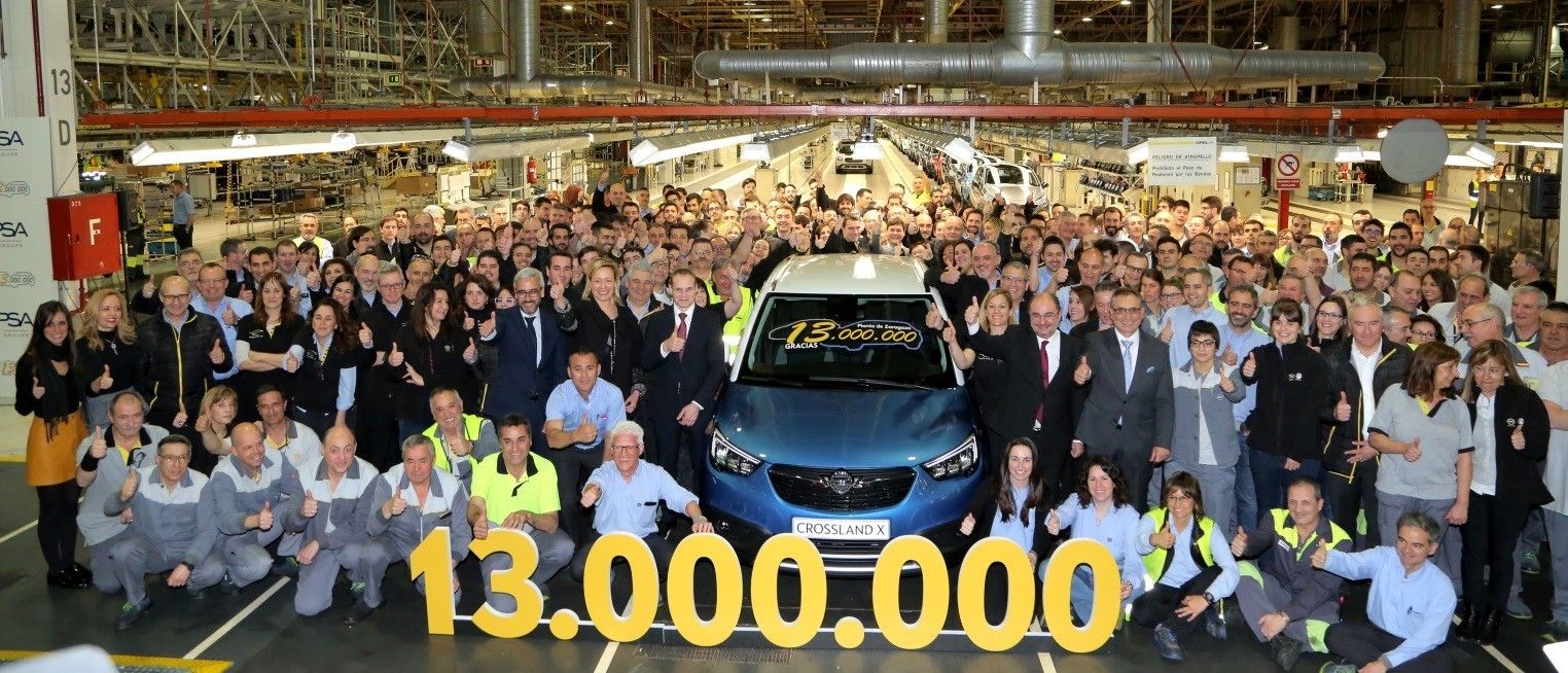 Opel Zaragoza alcanza los 13 millones de unidades fabricadas Opel Zaragoza alcanza los 13 millones de unidades fabricadas