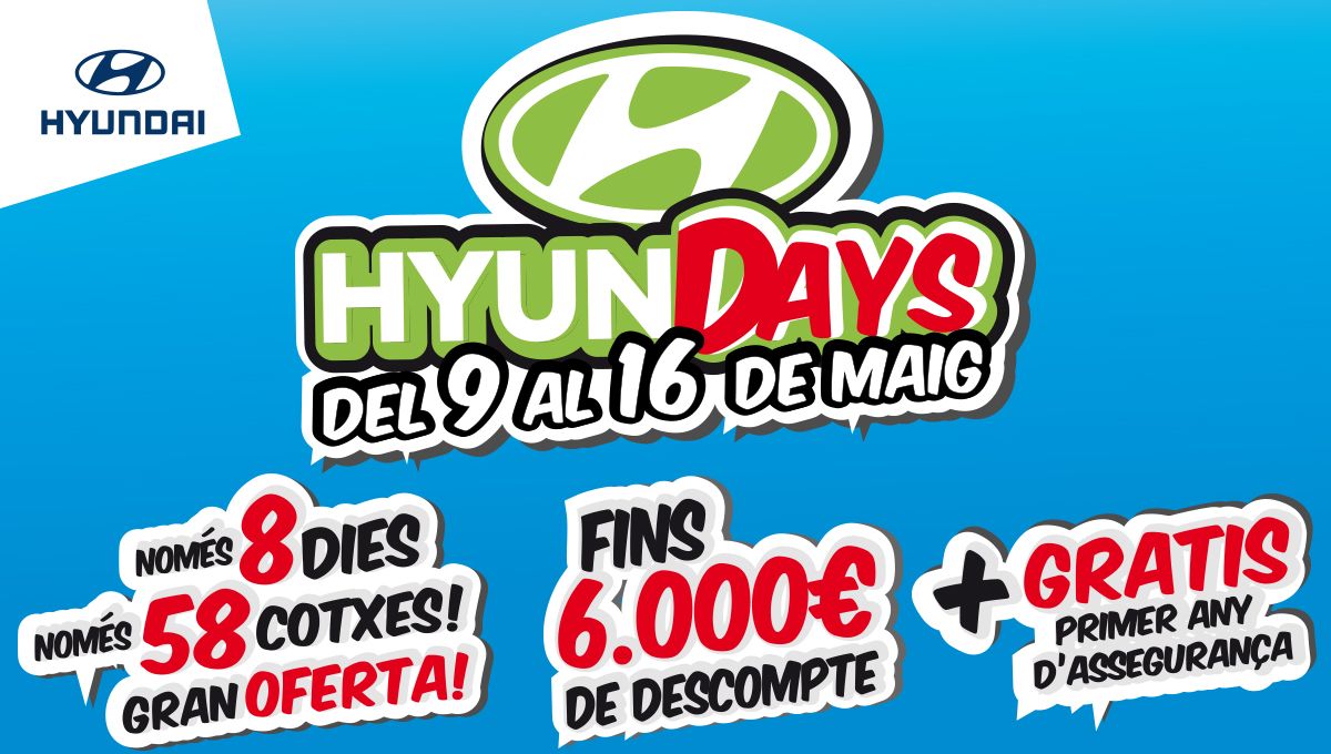 Llegan los 'HyunDAYS' en Augusta Car Hyundai con precios de escándalo Llegan los 'HyunDAYS' en Augusta Car Hyundai con precios de escándalo