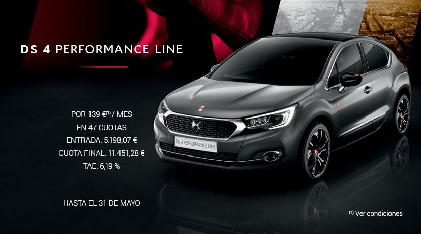 DS 4 PureTech 130 S&S 6V PERFORMANCE Line POR 139 € AL MES* DS 4 PureTech 130 S&S 6V PERFORMANCE Line POR 139 € AL MES*