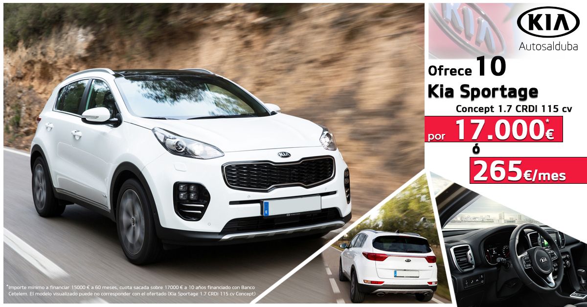 Llévate un Kia Sportage por 17.000€ o 265€/mes Llévate un Kia Sportage por 17.000€ o 265€/mes