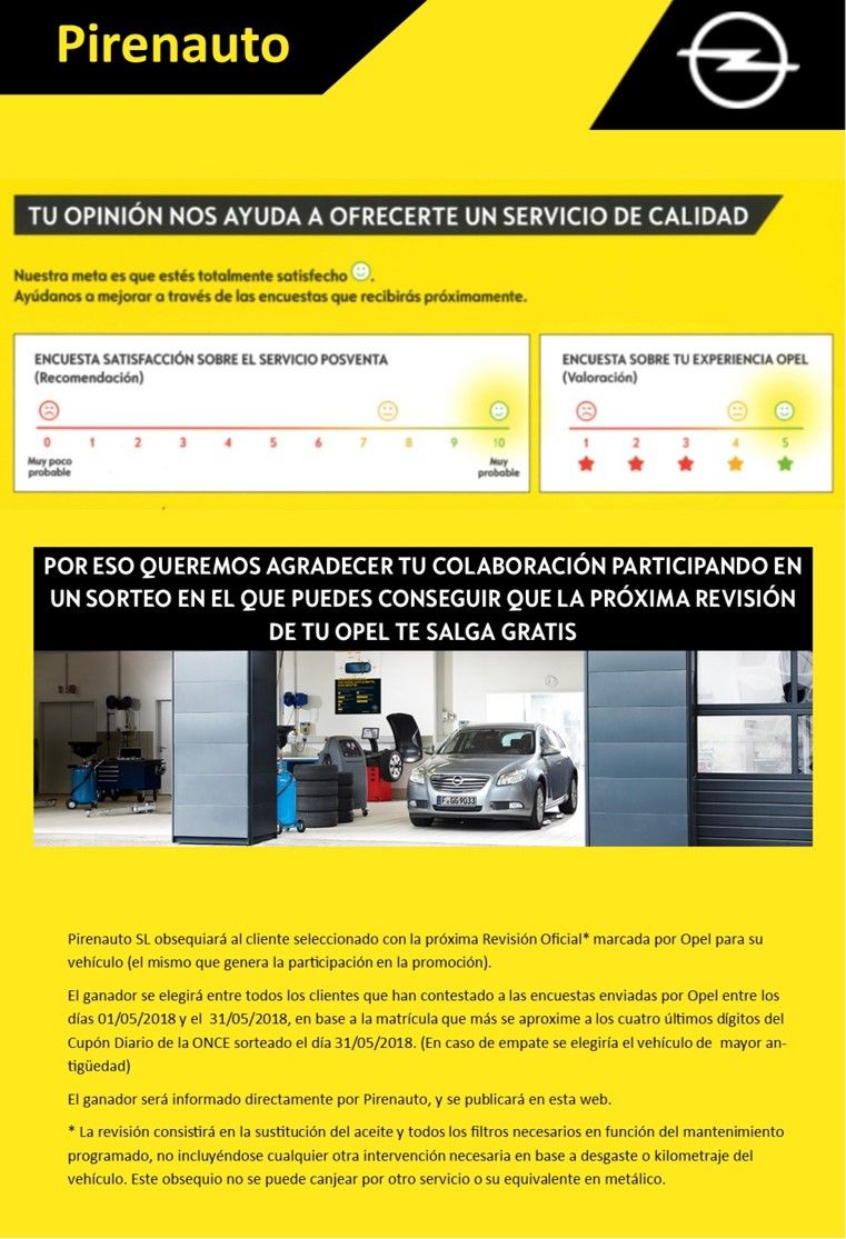 Consigue la revision de tu Opel Gratis en Pirenauto Consigue la revision de tu Opel Gratis en Pirenauto