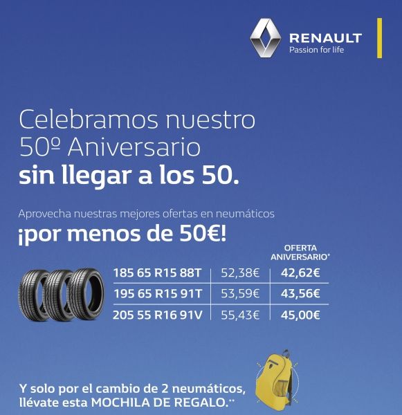 APROVECHA ESTÁ INCREÍBLE OFERTA DE NEUMÁTICOS POR NUESTRO 50 ANIVERSARIO APROVECHA ESTÁ INCREÍBLE OFERTA DE NEUMÁTICOS POR NUESTRO 50 ANIVERSARIO