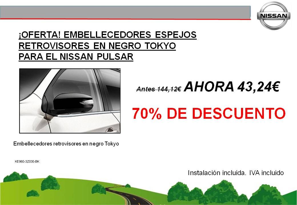 ¡OFERTA! EMBELLECEDORES ESPEJOS RETROVISORES EN NEGRO TOKYO NISSAN PULSAR - 43,24€ ¡OFERTA! EMBELLECEDORES ESPEJOS RETROVISORES EN NEGRO TOKYO NISSAN PULSAR - 43,24€