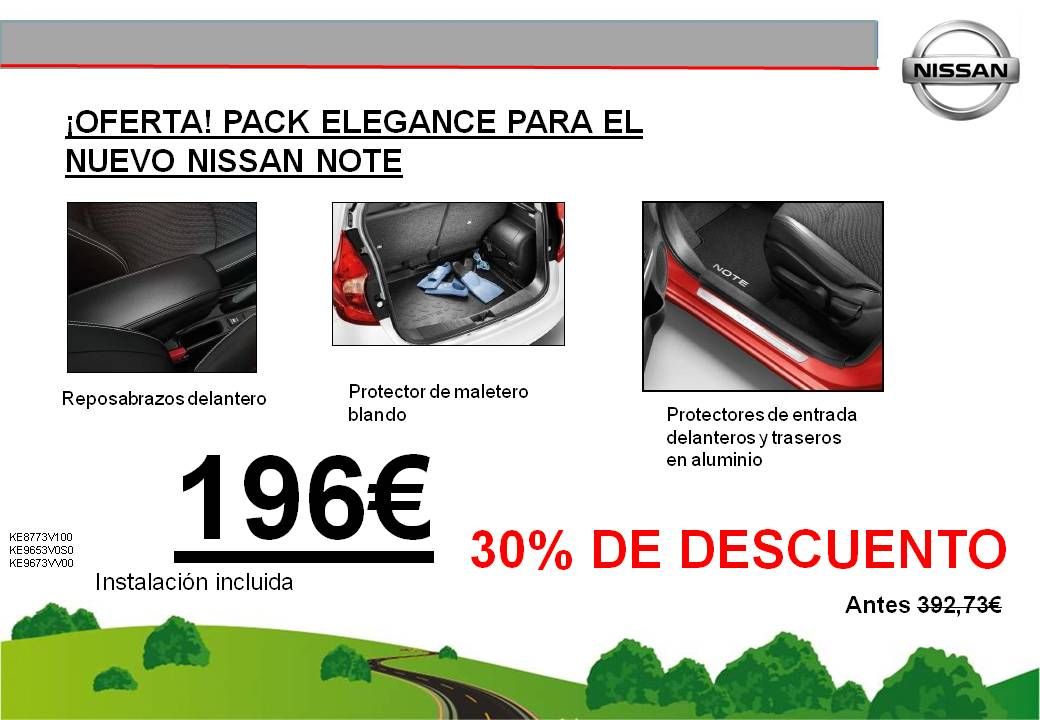 ¡OFERTA! PACK ELEGANCE NUEVO NISSAN NOTE - 196€ ¡OFERTA! PACK ELEGANCE NUEVO NISSAN NOTE - 196€