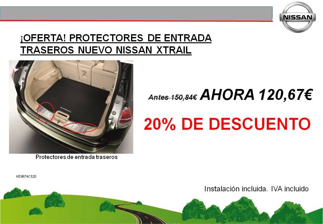 ¡OFERTA! PROTECTORES ENTRADA TRASEROS NUEVO NISSAN X-TRAIL - 120,67€ ¡OFERTA! PROTECTORES ENTRADA TRASEROS NUEVO NISSAN X-TRAIL - 120,67€