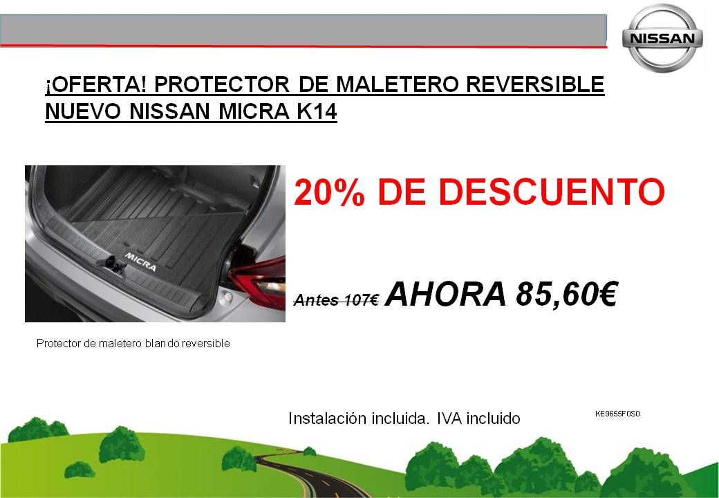 ¡OFERTA! PROTECTOR DE MALETERO REVERSIBLE NUEVO NISSAN MICRA K14 - 85,60€ ¡OFERTA! PROTECTOR DE MALETERO REVERSIBLE NUEVO NISSAN MICRA K14 - 85,60€