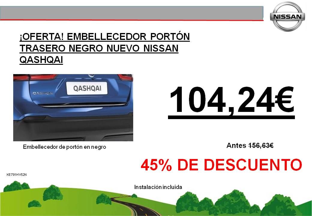 ¡OFERTA! EMBELLECEDOR PORTÓN TRASERO NEGRO NUEVO NISSAN QASHQAI - 104,24€ ¡OFERTA! EMBELLECEDOR PORTÓN TRASERO NEGRO NUEVO NISSAN QASHQAI - 104,24€