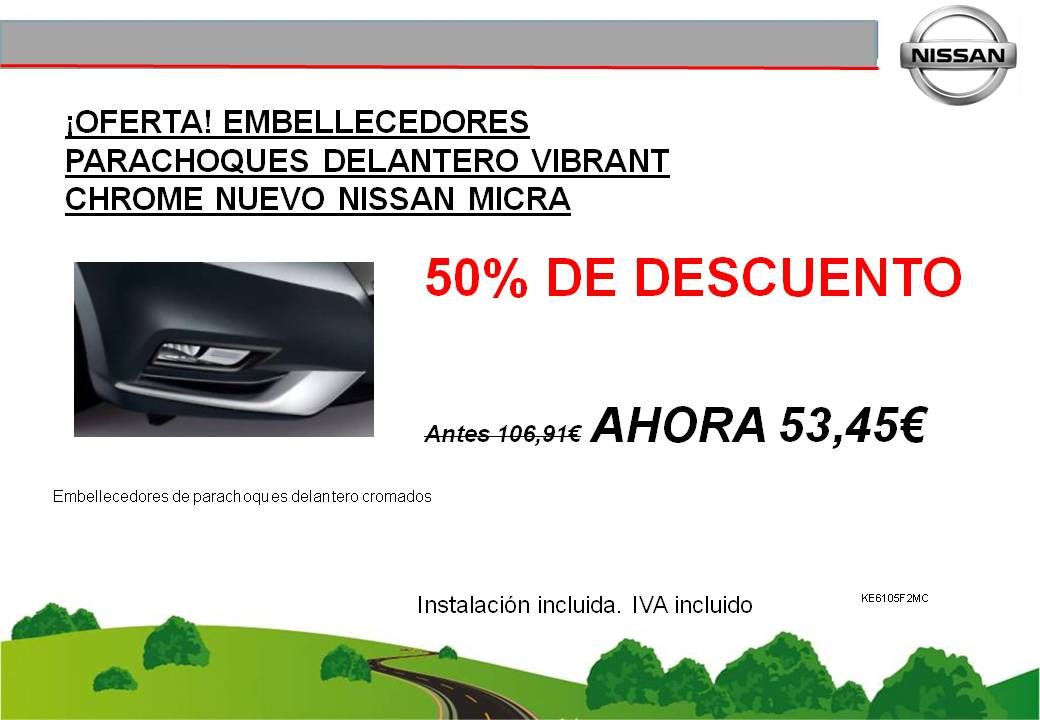 ¡OFERTA! EMBELLECEDORES PARACHOQUES DELANTERO VIBRANT CHROME NUEVO NISSAN MICRA K14 - 53,45€ ¡OFERTA! EMBELLECEDORES PARACHOQUES DELANTERO VIBRANT CHROME NUEVO NISSAN MICRA K14 - 53,45€