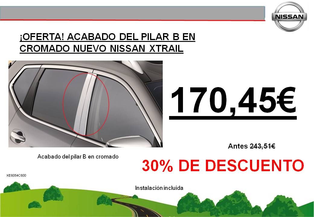 ¡OFERTA! ACABADO DEL PILAR B EN CROMADO NISSAN X-TRAIL T32 - 170,45€ ¡OFERTA! ACABADO DEL PILAR B EN CROMADO NISSAN X-TRAIL T32 - 170,45€
