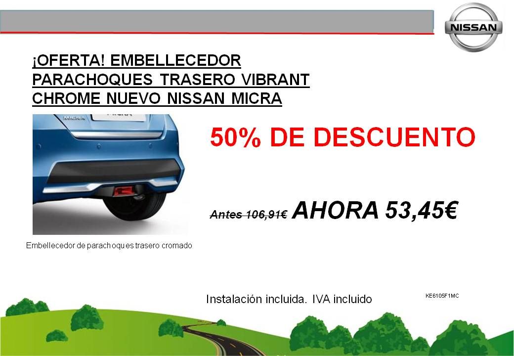 ¡OFERTA! EMBELLECEDOR PARACHOQUES TRASERO VIBRANT CHROME NUEVO NISSAN MICRA K14 - 53,45€ ¡OFERTA! EMBELLECEDOR PARACHOQUES TRASERO VIBRANT CHROME NUEVO NISSAN MICRA K14 - 53,45€