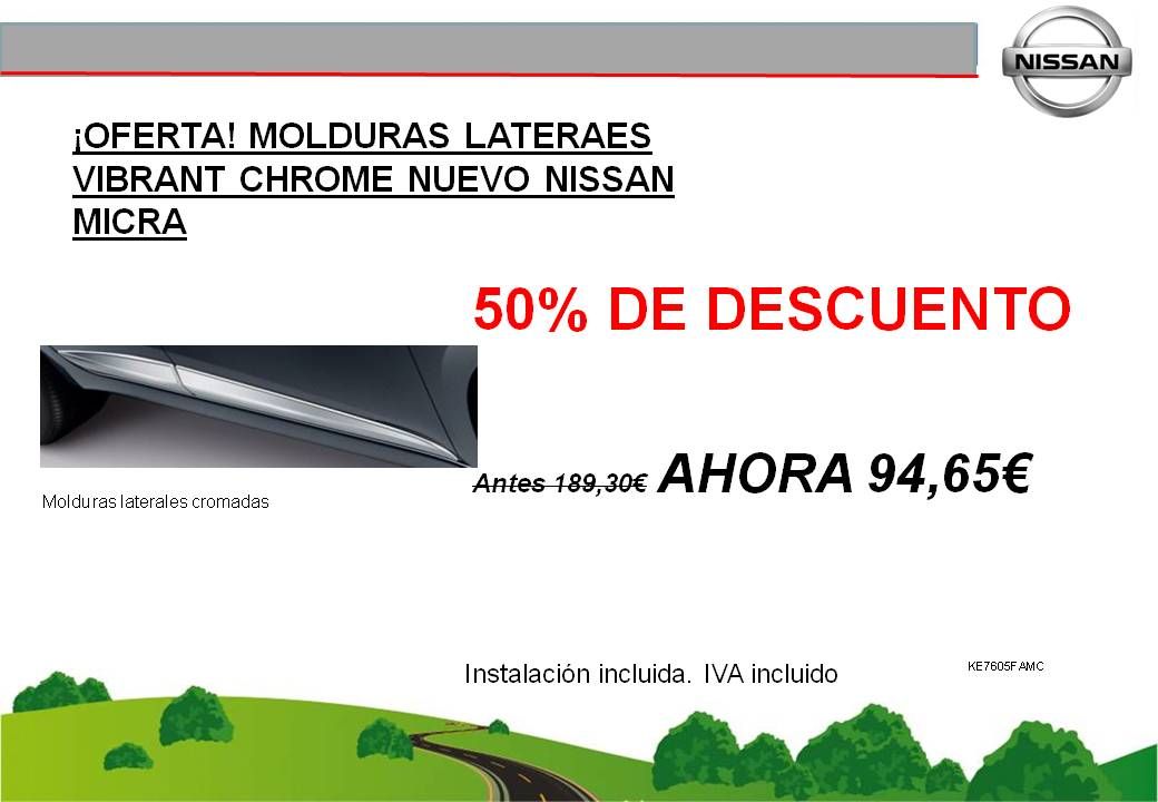 ¡OFERTA! MOLDURAS LATERALES VIBRANT CHROME NUEVO NISSAN MICRA K14 - 94,65€ ¡OFERTA! MOLDURAS LATERALES VIBRANT CHROME NUEVO NISSAN MICRA K14 - 94,65€