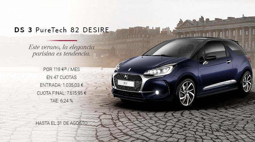DS 3 Puretech 82 Desire POR 119 € AL MES DS 3 Puretech 82 Desire POR 119 € AL MES