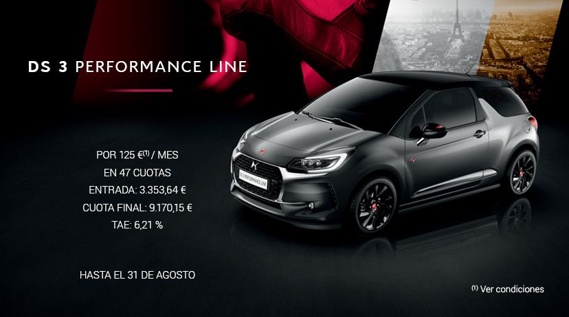 DS 3 PureTech 110 S&S PERFORMANCE Line por 125 € AL MES* DS 3 PureTech 110 S&S PERFORMANCE Line por 125 € AL MES*