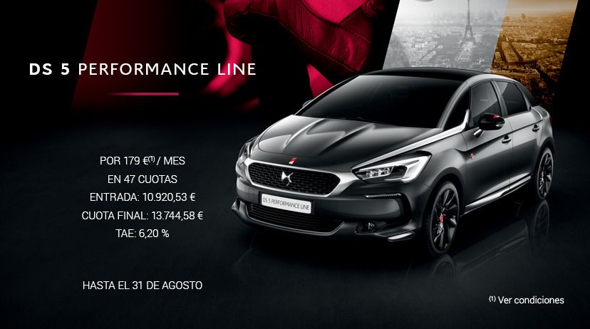 DS 5 BlueHDI 150 S&S 6V PERFORMANCE Line POR 179 € AL MES* DS 5 BlueHDI 150 S&S 6V PERFORMANCE Line POR 179 € AL MES*