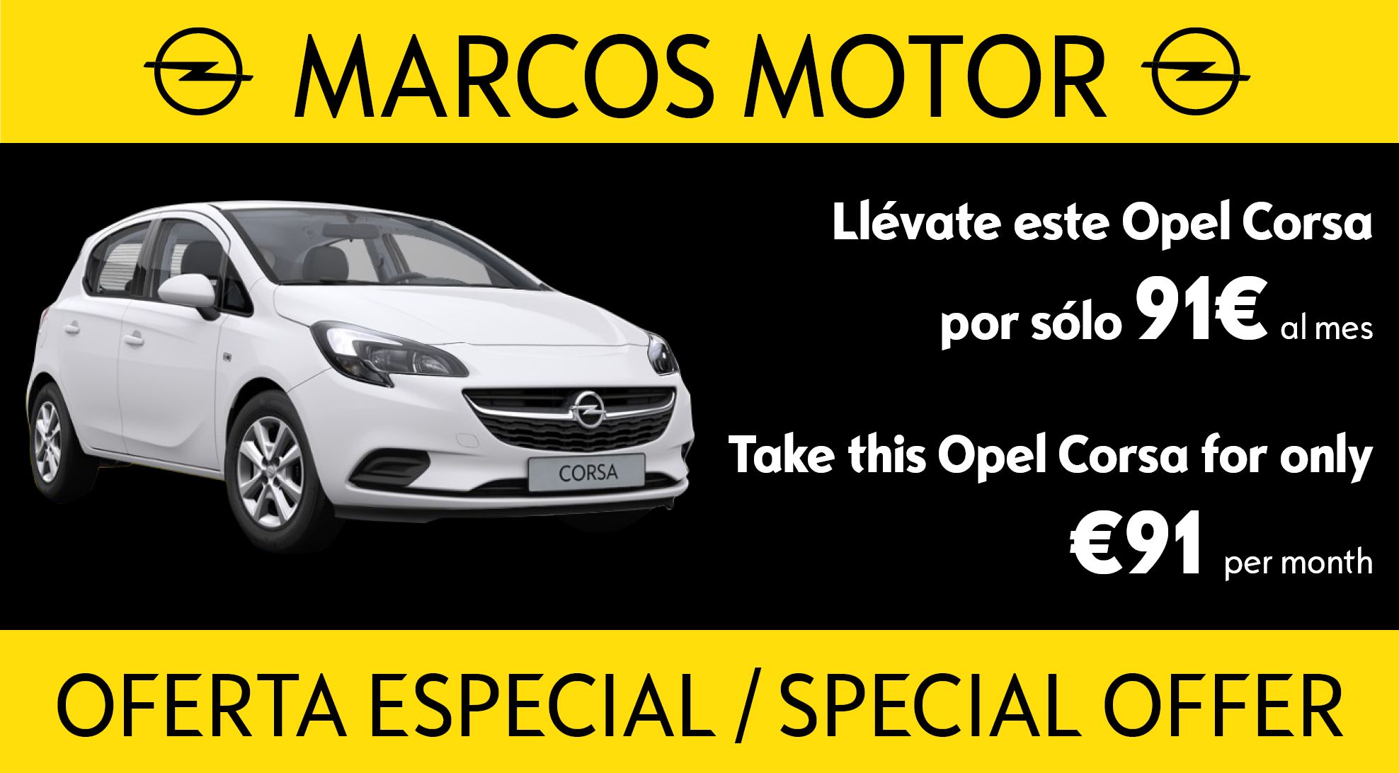Opel Corsa Offer 91€ per month Opel Corsa Offer 91€ per month