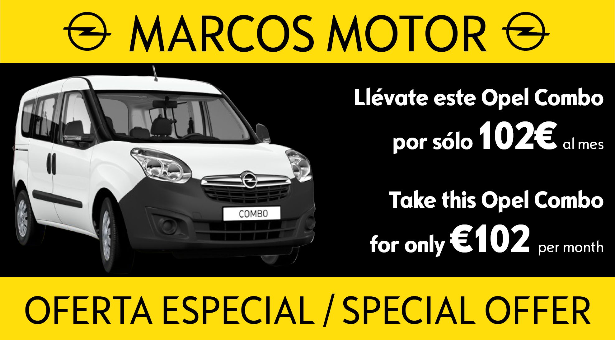 Opel Combo Offer 102€ per month Opel Combo Offer 102€ per month