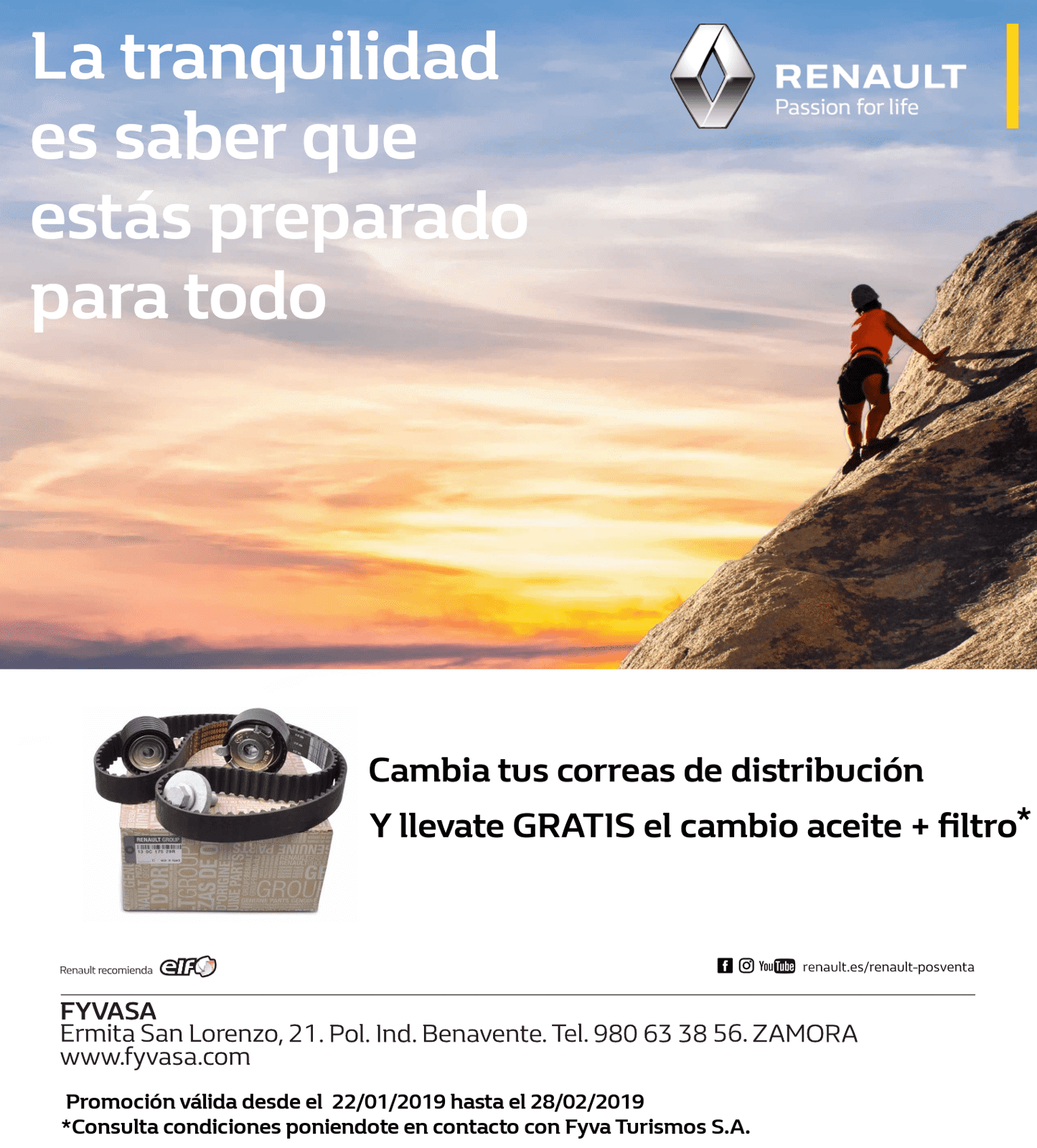 GRATIS el cambio de aceite y filtro si cambias la correa de distribución en Fyvasa GRATIS el cambio de aceite y filtro si cambias la correa de distribución en Fyvasa