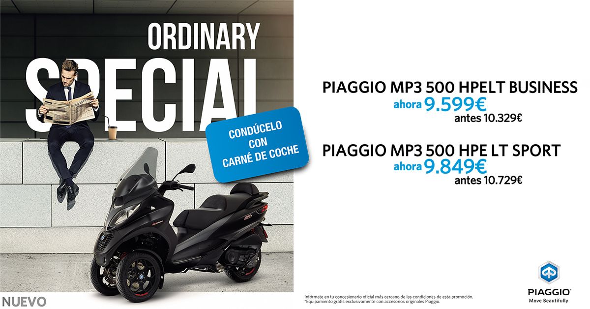 Descubre una forma nueva, segura y elegante de moverte con el Piaggio MP3 500 HPE Descubre una forma nueva, segura y elegante de moverte con el Piaggio MP3 500 HPE