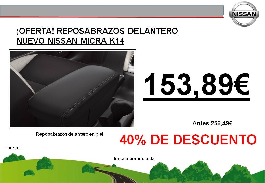 ¡OFERTA! REPOSABRAZOS DELANTERO NUEVO NISSAN MICRA K14 - 153,89€ ¡OFERTA! REPOSABRAZOS DELANTERO NUEVO NISSAN MICRA K14 - 153,89€