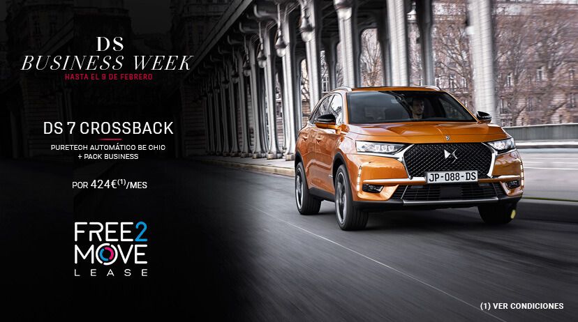 DS BUSINESS: DS 7 CROSSBACK Puretech Automático BE CHIC en RENTING POR 424 € /mes* + Pack Business + PM DS BUSINESS: DS 7 CROSSBACK Puretech Automático BE CHIC en RENTING POR 424 € /mes* + Pack Business + PM