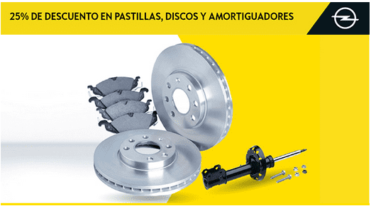 25% DESCUENTO en Amortiguadores, Pastillas y Discos de Freno 25% DESCUENTO en Amortiguadores, Pastillas y Discos de Freno