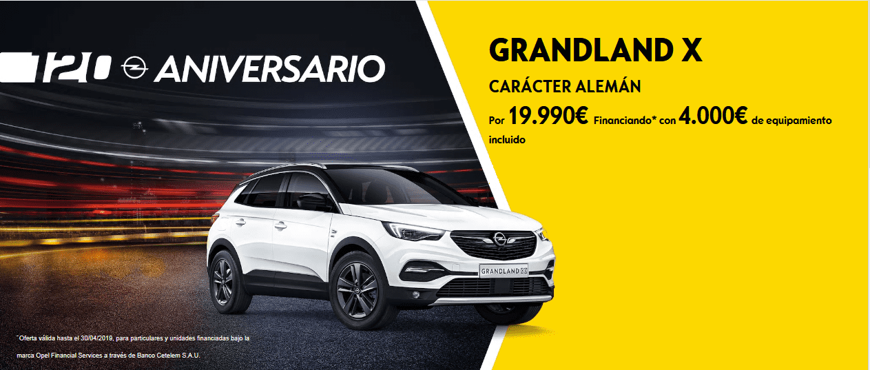 GRANDLAND X por 19.990 € financiado y con 4.000€* de equipamiento incluido. GRANDLAND X por 19.990 € financiado y con 4.000€* de equipamiento incluido.
