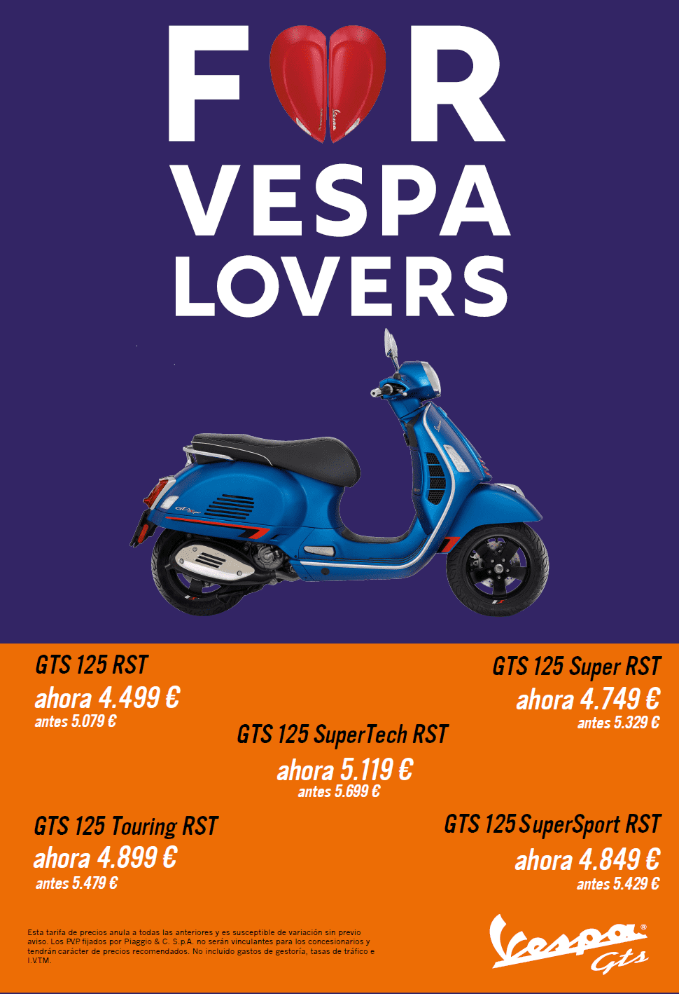 PROMOCION NUEVA VESPA GTS RST PROMOCION NUEVA VESPA GTS RST