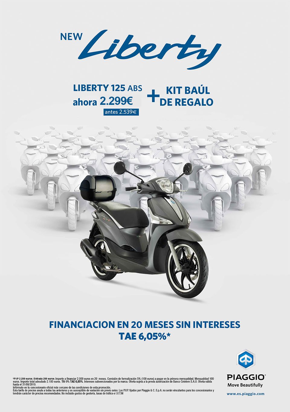Financia tu Piaggio Liberty 125 al 0% interés y llévate el baúl de regalo Financia tu Piaggio Liberty 125 al 0% interés y llévate el baúl de regalo