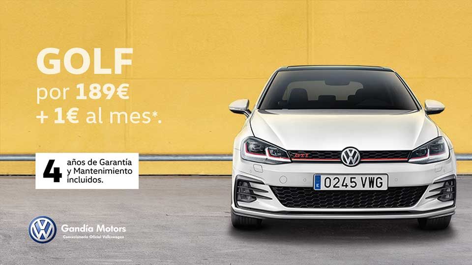 Volkswagen Golf por solo 189€ +1€ al mes Volkswagen Golf por solo 189€ +1€ al mes