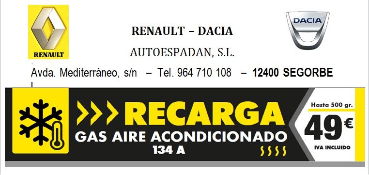 OFERTA Recarga AIRE ACONDICIONADO por 49 € OFERTA Recarga AIRE ACONDICIONADO por 49 €
